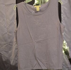 Gray Crew Neck Sleeveless Tank Top
